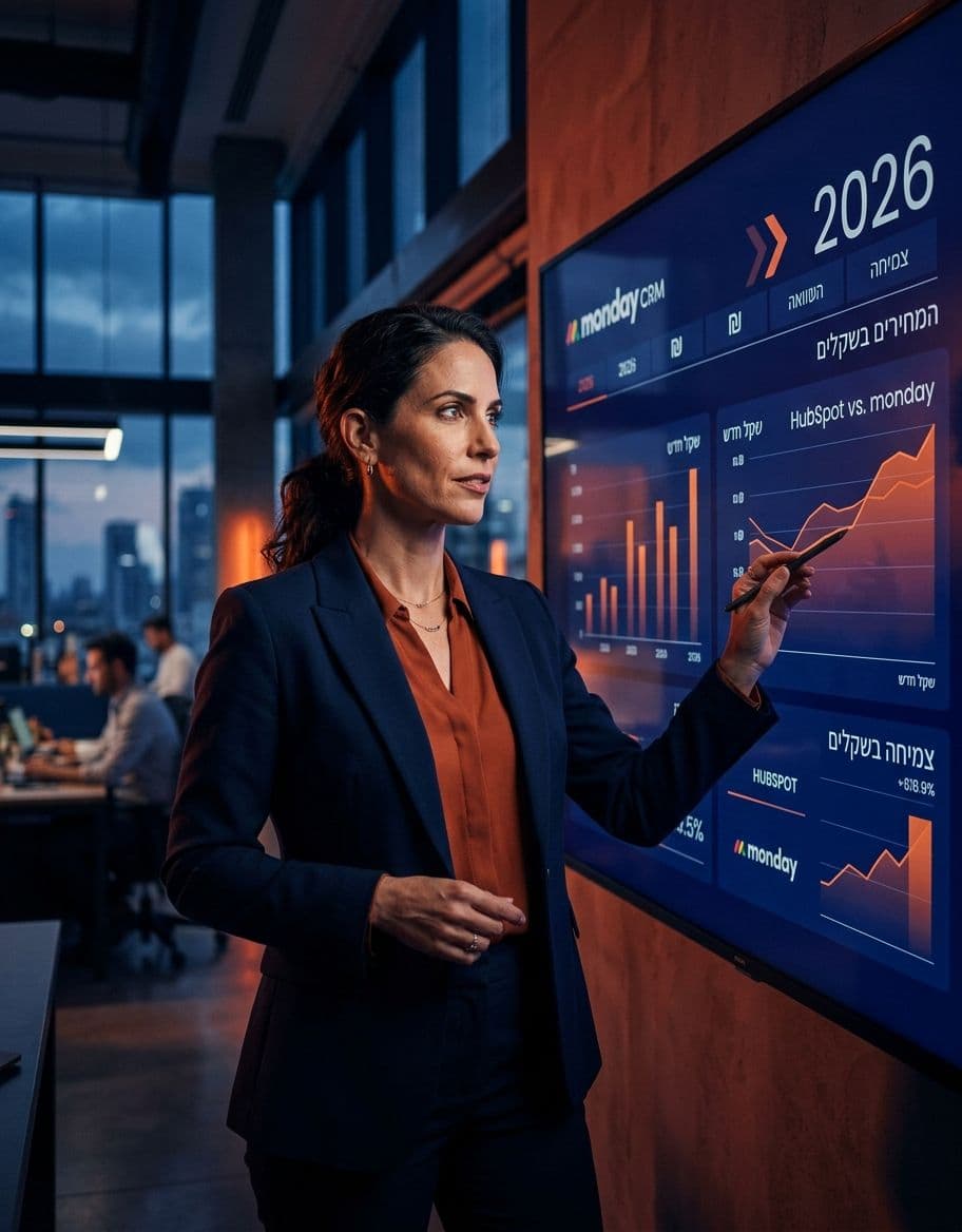 monday CRM ב-2026: מחירים בשקלים ומתי עדיף HubSpot