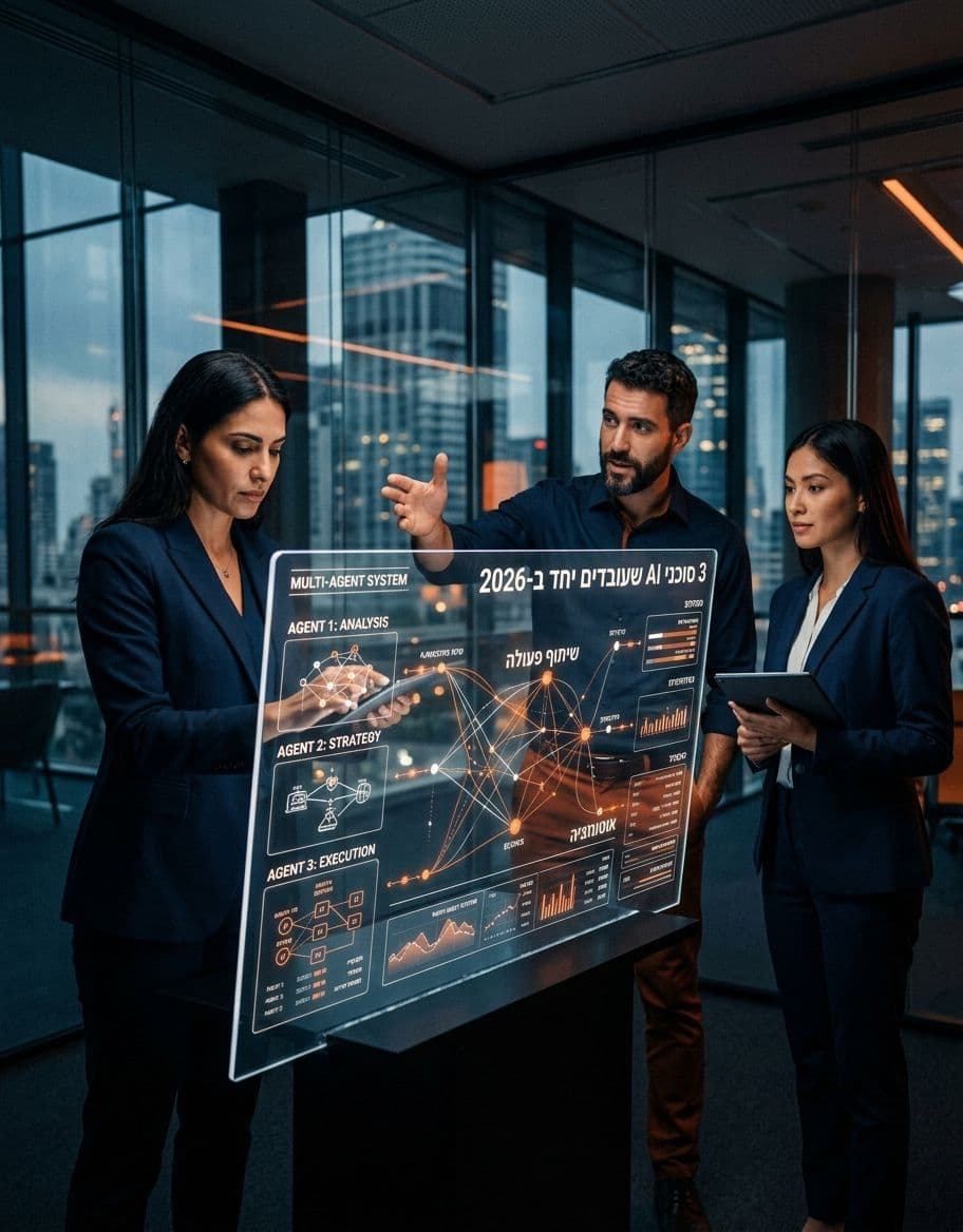 Multi Agent System: 3 סוכני AI שעובדים יחד ב-2026