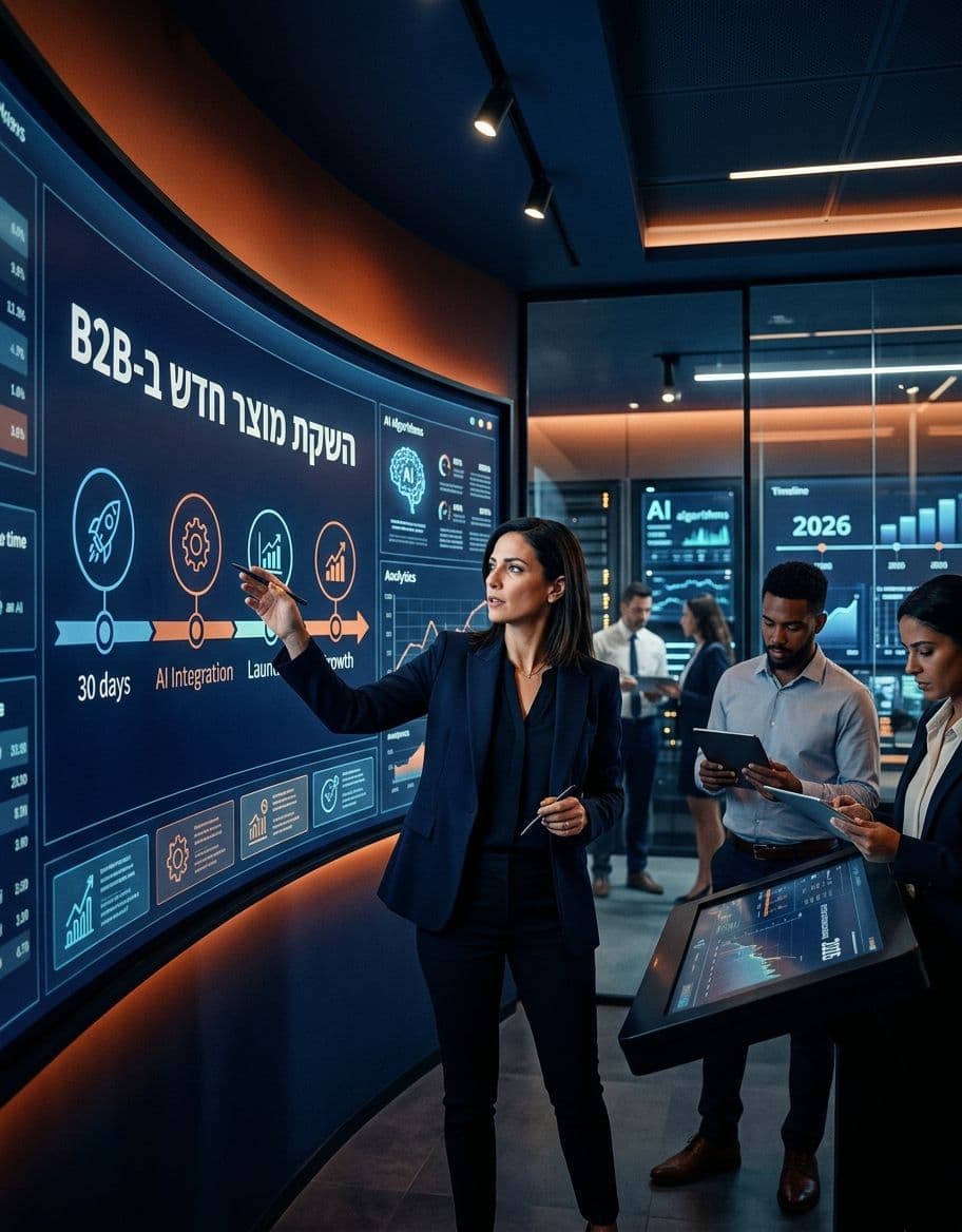 השקת מוצר חדש ב-B2B: צ'ק-ליסט 30 יום עם AI (2026)